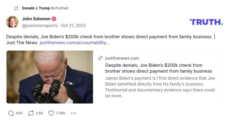 Post image from Donald Trump