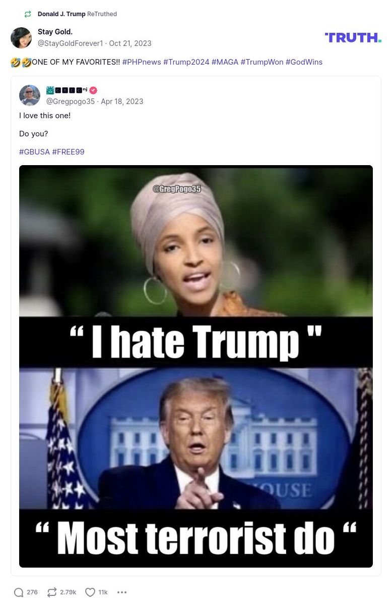 Post image from Donald Trump