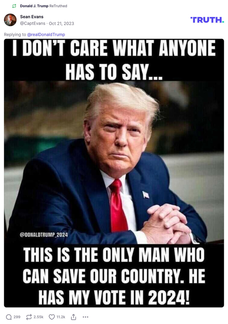 Post image from Donald Trump