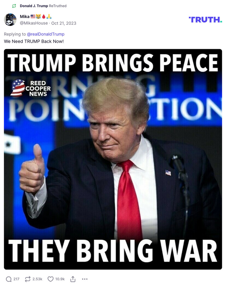 Post image from Donald Trump