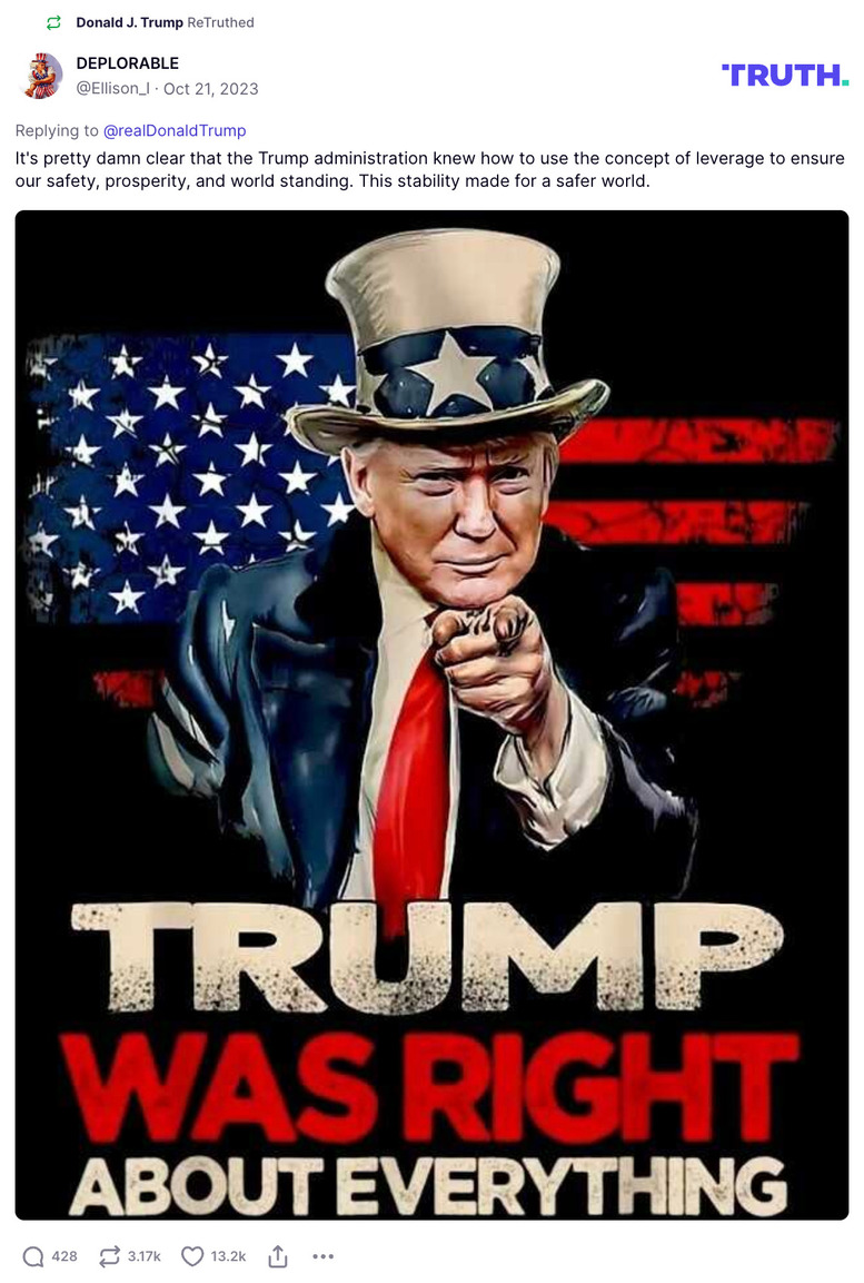 Post image from Donald Trump