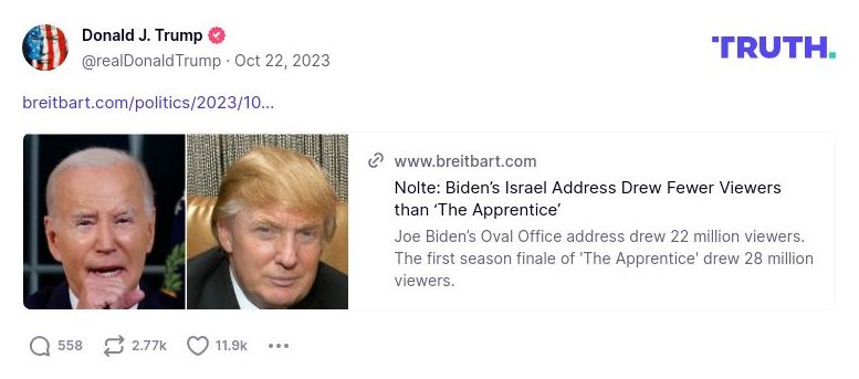 Post preview from Donald Trump