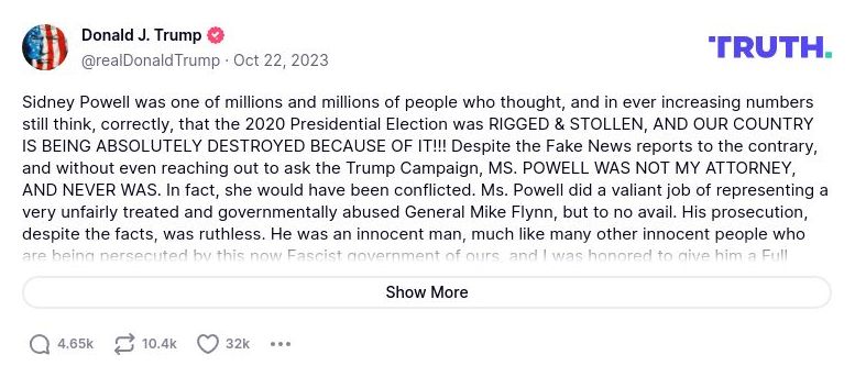 Post image from Donald Trump