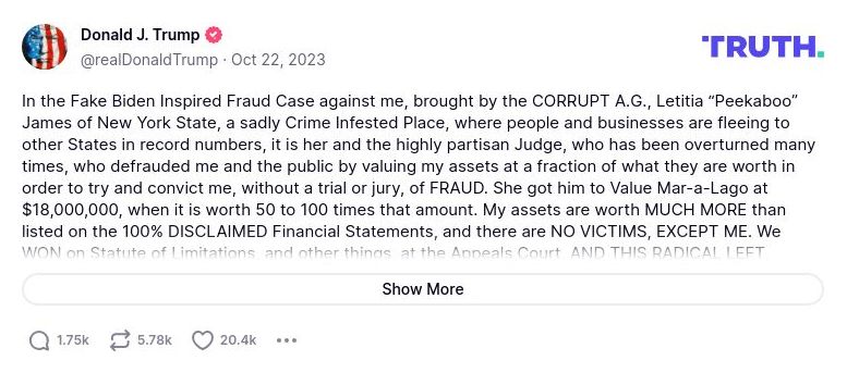 Post image from Donald Trump