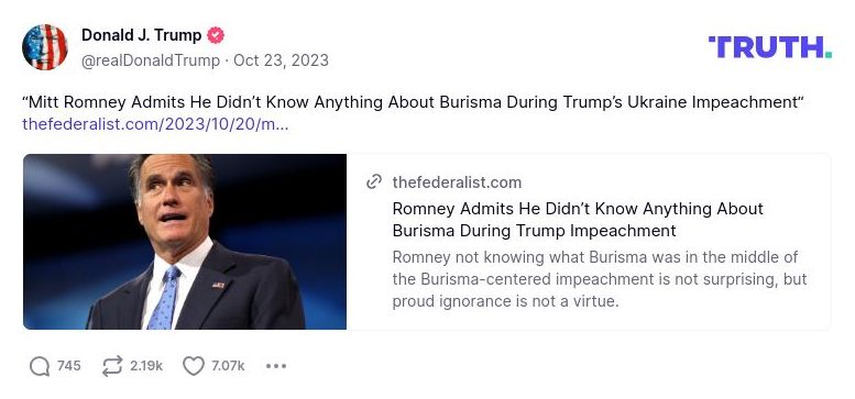 Post preview from Donald Trump