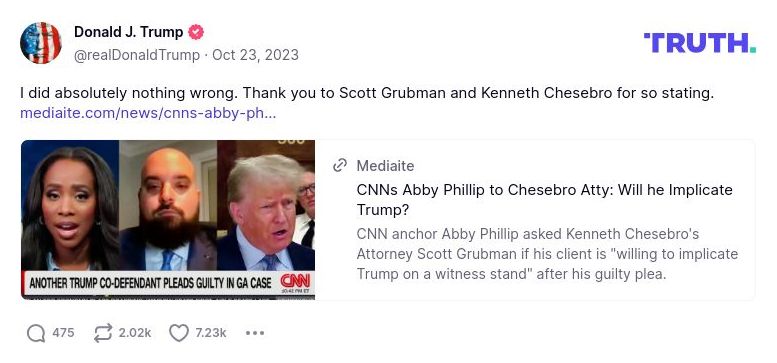 Post image from Donald Trump