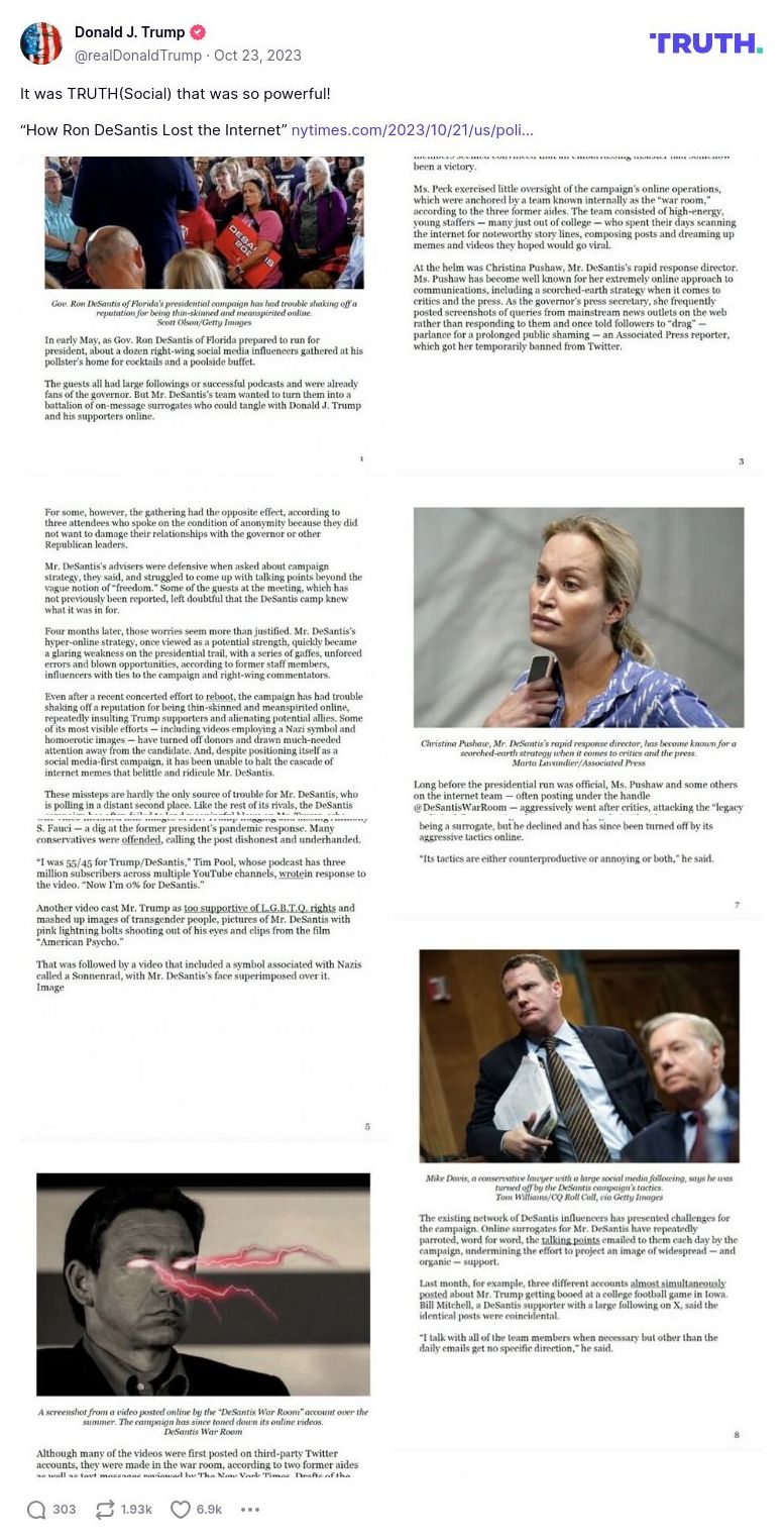 Post image from Donald Trump