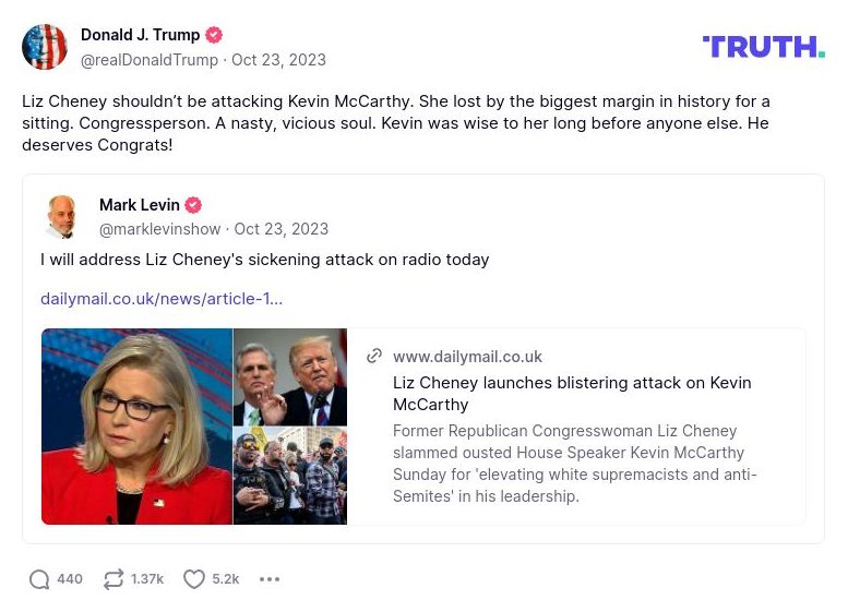 Post image from Donald Trump