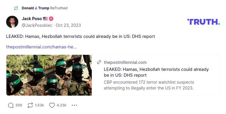 Post image from Donald Trump