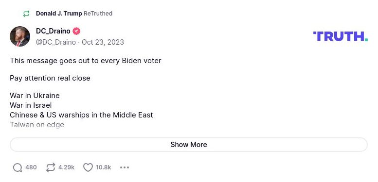 Post preview from Donald Trump