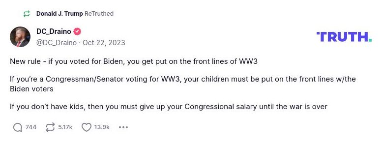 Post image from Donald Trump