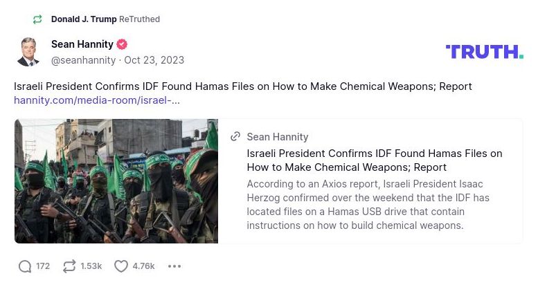 Post preview from Donald Trump