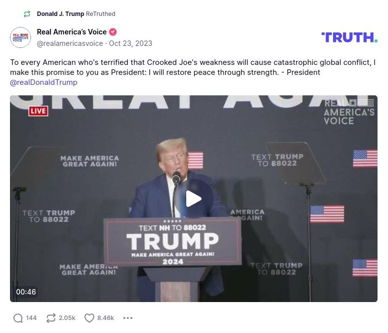 Post image from Donald Trump