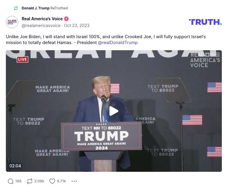 Post preview from Donald Trump