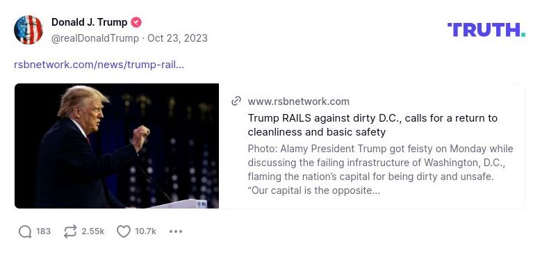 Post image from Donald Trump