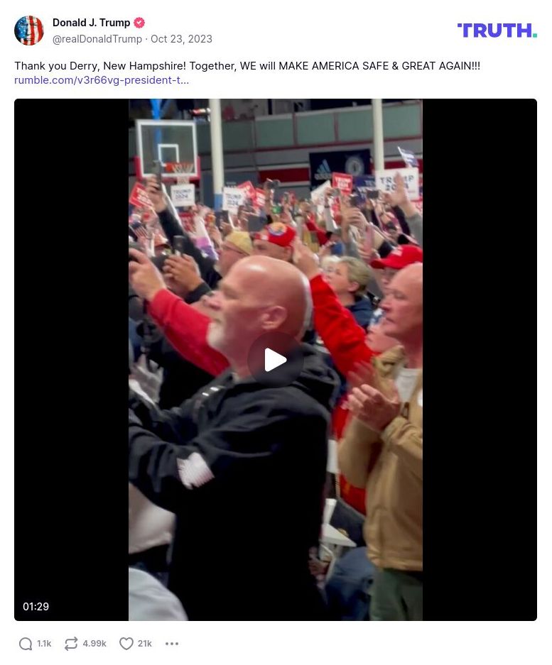 Post image from Donald Trump