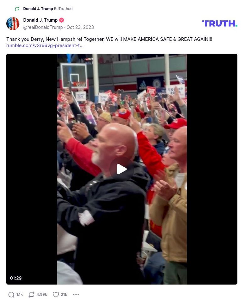 Post image from Donald Trump