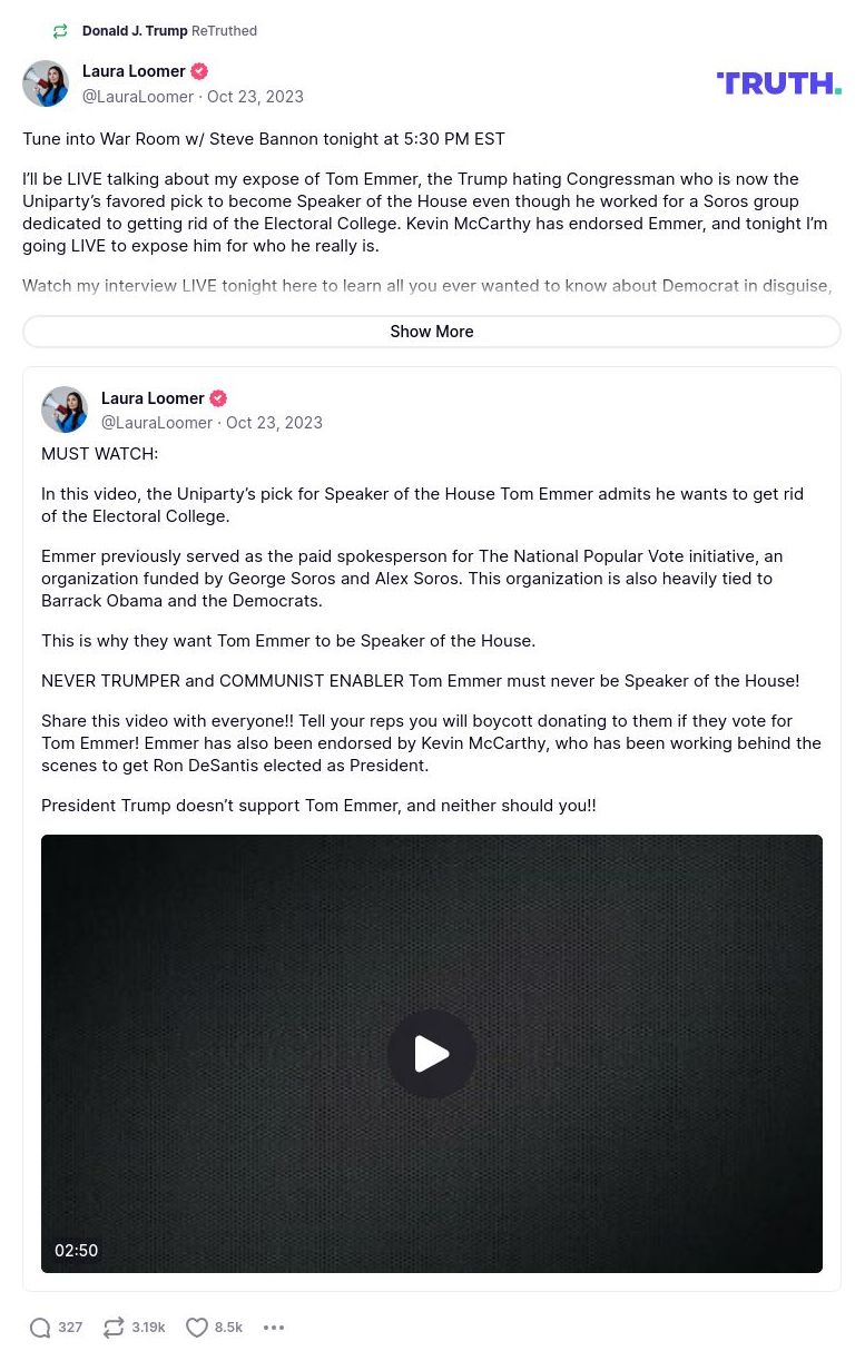 Post image from Donald Trump