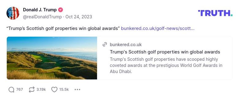 Post image from Donald Trump