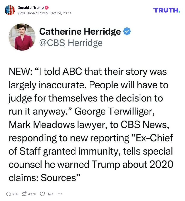 Post image from Donald Trump