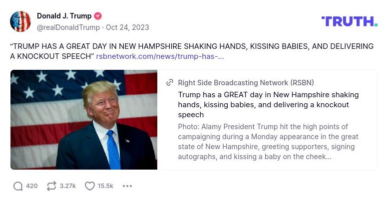 Post image from Donald Trump