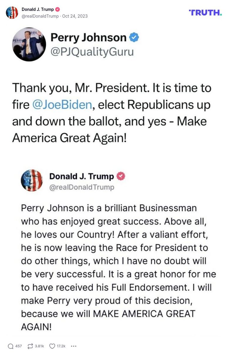 Post image from Donald Trump