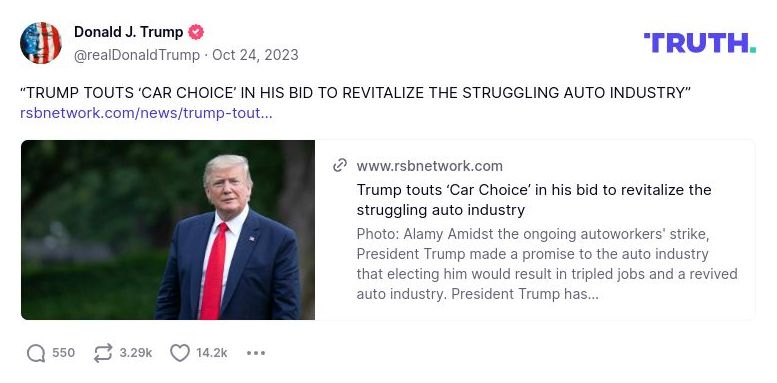 Post image from Donald Trump