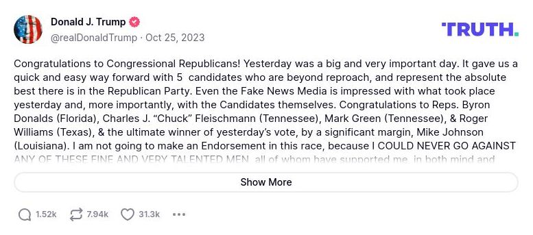 Post image from Donald Trump