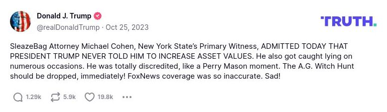 Post image from Donald Trump