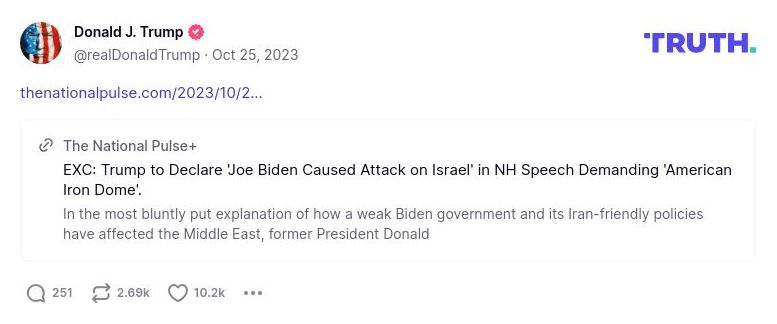 Post preview from Donald Trump