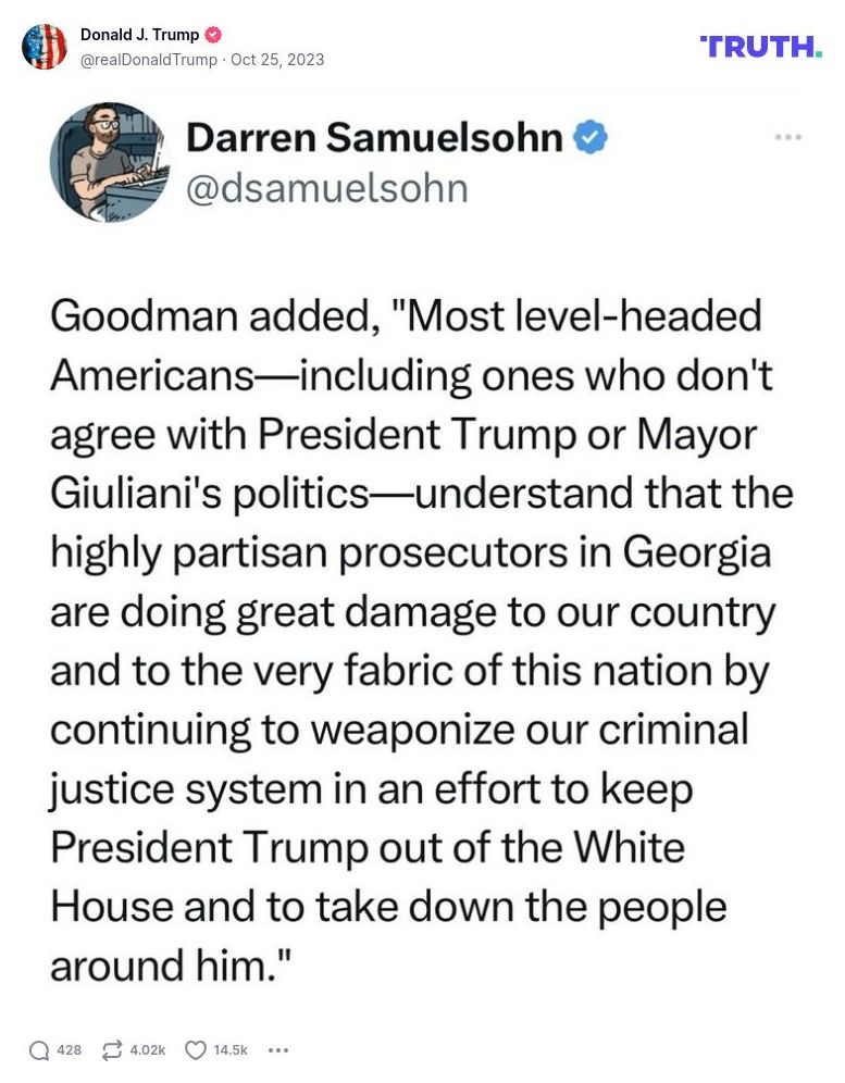 Post image from Donald Trump