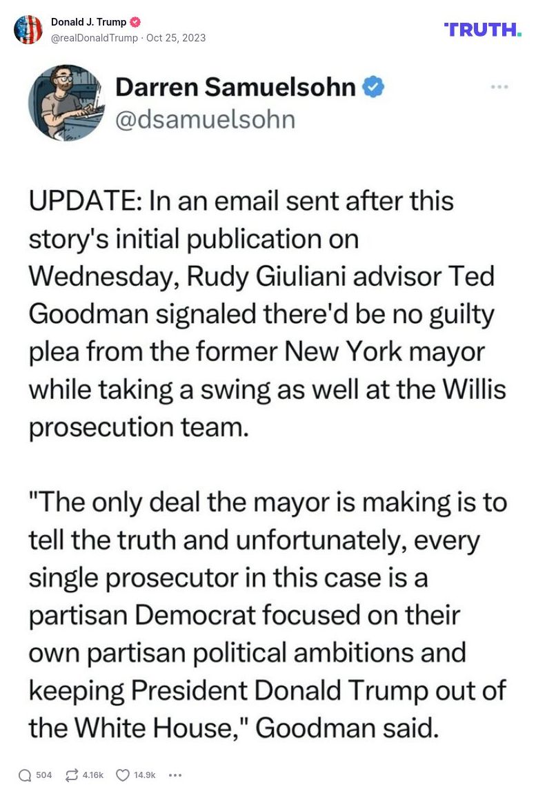 Post image from Donald Trump