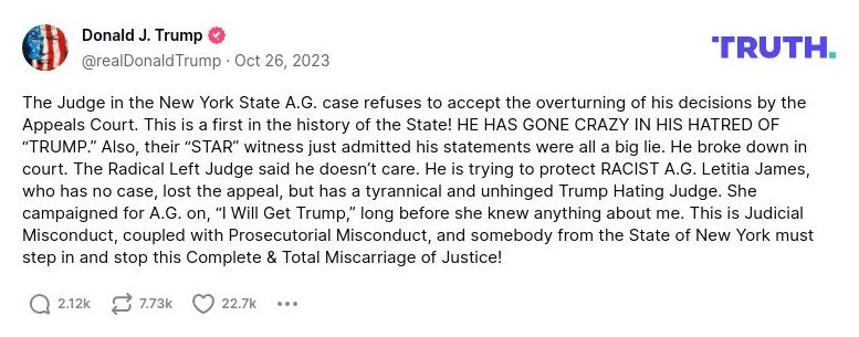 Post image from Donald Trump