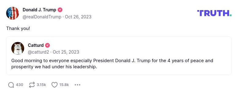 Post image from Donald Trump