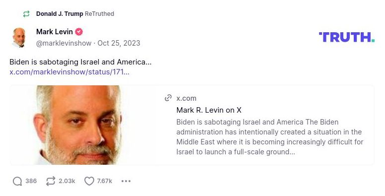 Post preview from Donald Trump