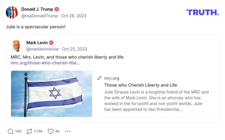 Post image from Donald Trump