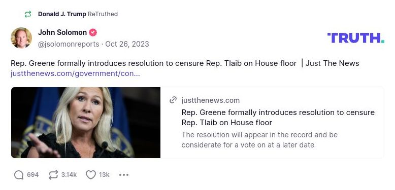 Post image from Donald Trump