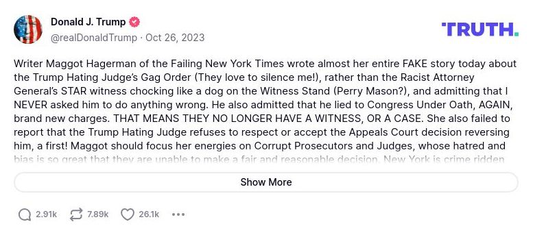 Post image from Donald Trump