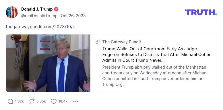 Post image from Donald Trump