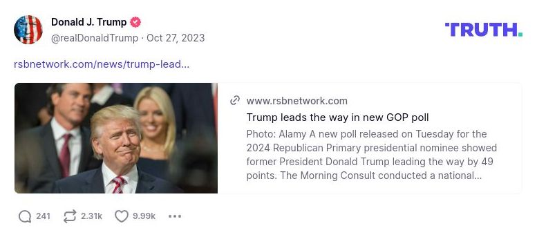 Post image from Donald Trump