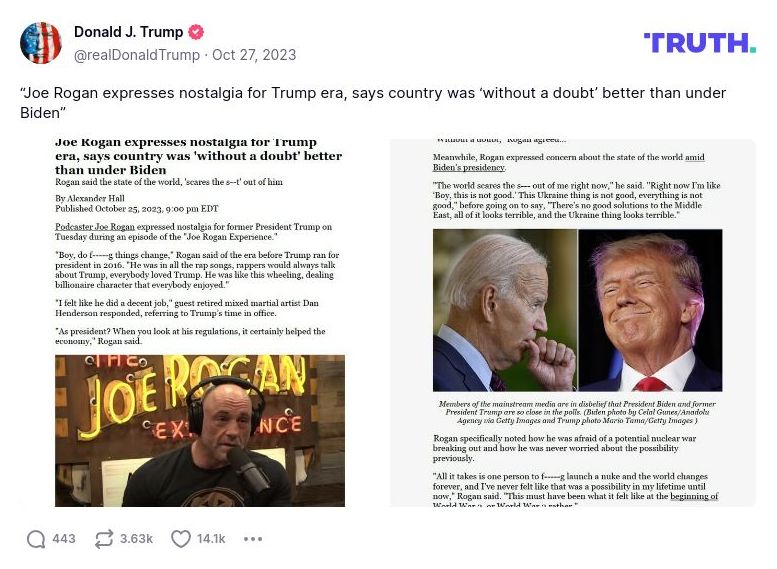 Post image from Donald Trump