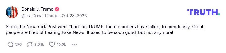 Post image from Donald Trump