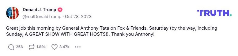 Post image from Donald Trump