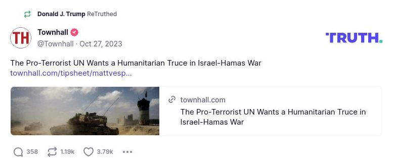 Post preview from Donald Trump