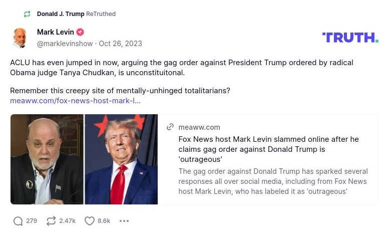 Post image from Donald Trump