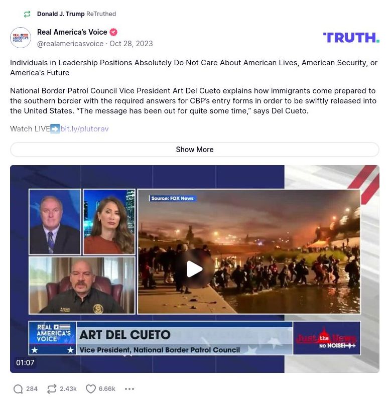 Post image from Donald Trump