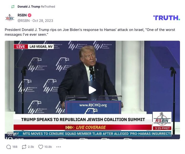 Post preview from Donald Trump