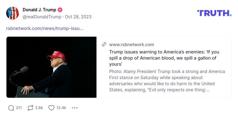 Post image from Donald Trump