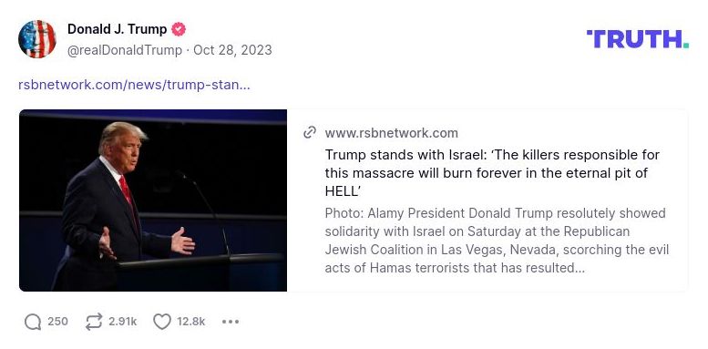 Post preview from Donald Trump