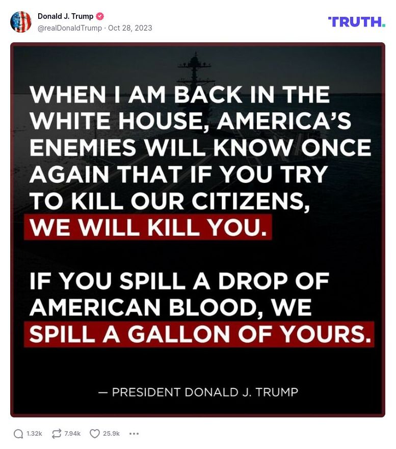 Post image from Donald Trump